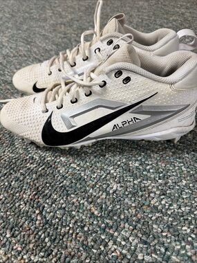 Nike Men’s White and Black Alpha Athletic Cleats
